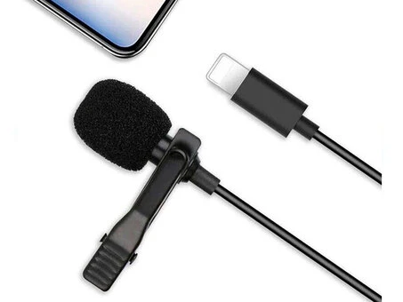 Петличный микрофон XO MKF03 Lightning (2m) black