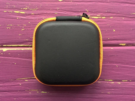 Чехол для наушников квадрат black/orange