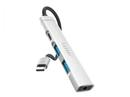 Type-C HUB Earldom HUB20 to 2USB 3.0+Type-C+3,5mm (0.2m) silver