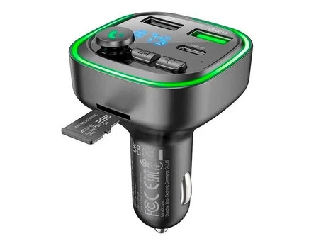 FM Модулятор BOROFONE BC48 2USB/1Type-C/18W/QC3.0 черный