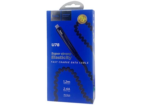 Кабель HOCO U78 Micro 2.4A (1.2m) черный
