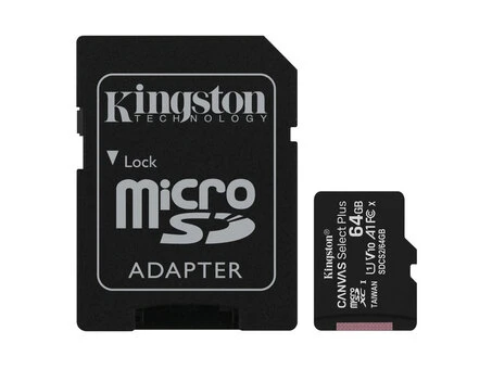 Карта пам'яті KIngston Canvas Select Plus 64Gb class 10 А1 (R-100MB/s)+adapter