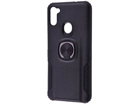 Case ring техно шкіра Samsung A11/M11 black