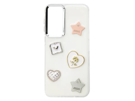 Силікон Milk Glitter 3D Silver Min star Samsung A16 white