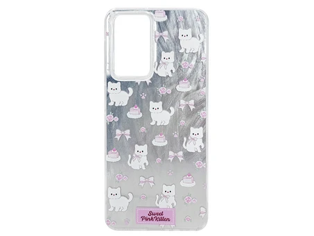 Накладка Paint Stroke Sweet Pink Kitten Samsung A55 silver