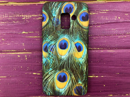 Силик. Samsung А8(18) Перо павлина