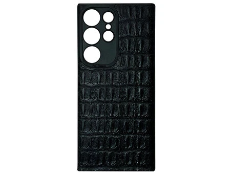 Накладка Leather Crocodile Samsung S23 Ultra black