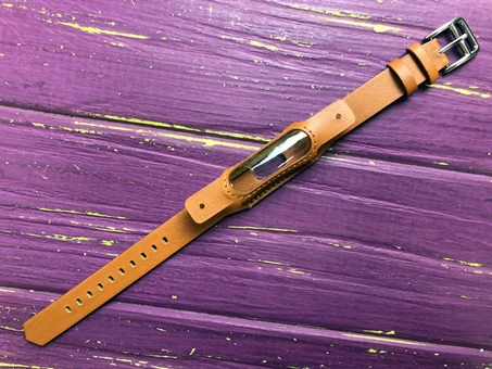 Ремінець шкіра Xiaomi Mi Band 2/3 brown