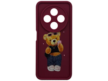 TPU Bear Camera Redmi 14C/A4/Poco C75 marsala