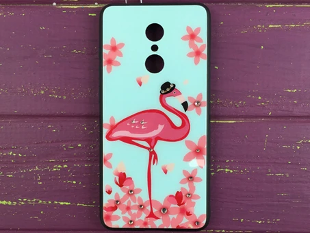 TPU+Glass Diamond Redmi 5 Mr Flamingo