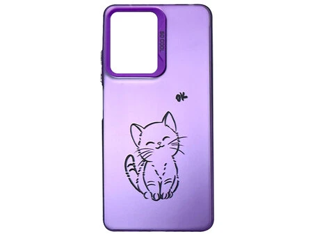 Чехол So Cool Matte Cat для Redmi Note 12 Pro 5G фиолетовый