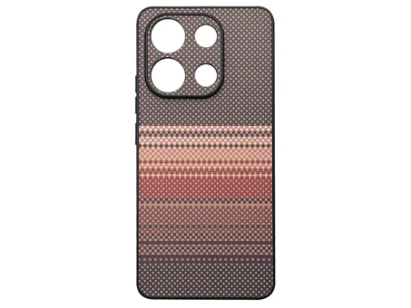 Накладка Elite Carbonique Redmi Note 13 beige/red/black