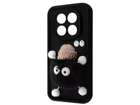 TPU 3D Пухлый Игрушечный Чехол для Redmi Note 14 Pro 5G/Poco X7 черный
