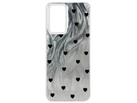 Накладка Paint Stroke Hearts Redmi Note 11/11s silver