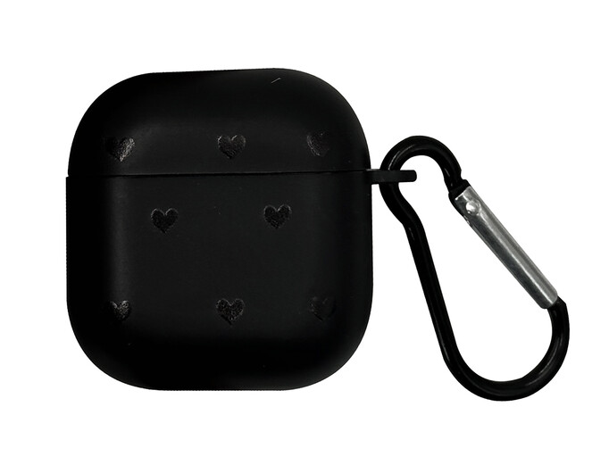 Чохол для AirPods 4 Glossy hearts black