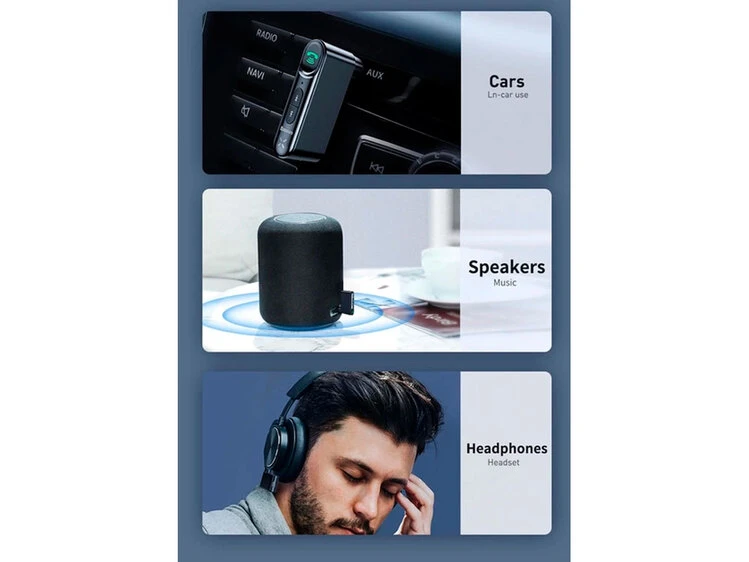 Адаптер AUX Baseus BSBA-02 BT receiver black