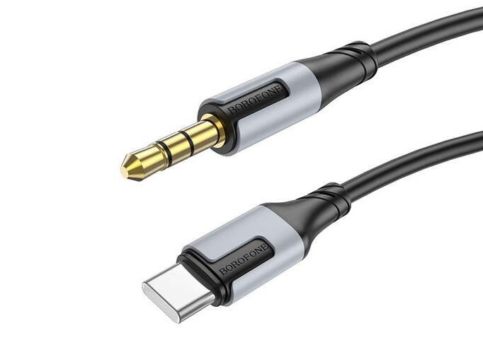 Кабель AUX Borofone BL19 3.5 to Type-C (1m) black
