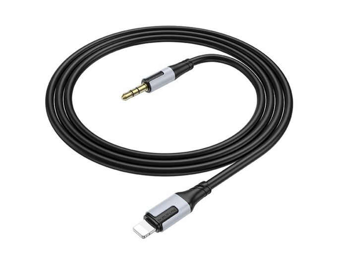 Кабель AUX Borofone BL19 3.5 to Lightning (1m) black