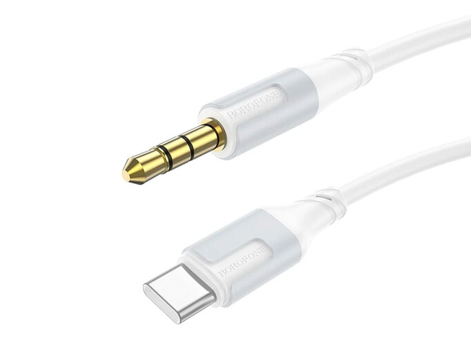 Кабель AUX Borofone BL19 3.5 to Type-C (1m) white