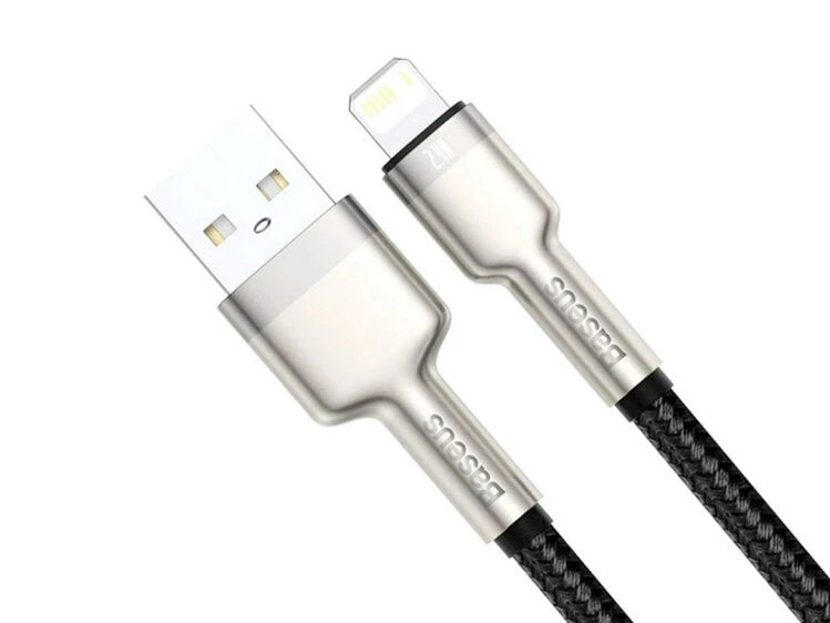 Кабель Baseus Cafule Metal Lightning 2.4A (0.25m) black