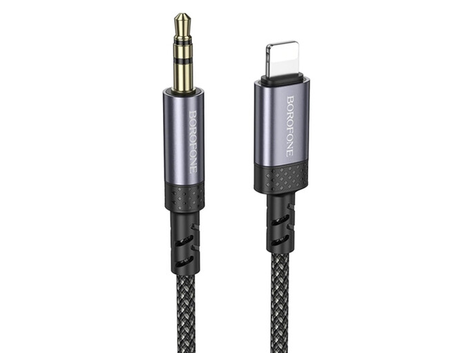 Кабель AUX Borofone BL24 3.5 to Lightning (1m) gray