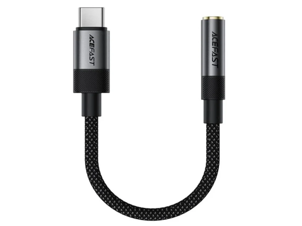 Перехідник AUX AceFast J12 Type-C to 3.5mm black