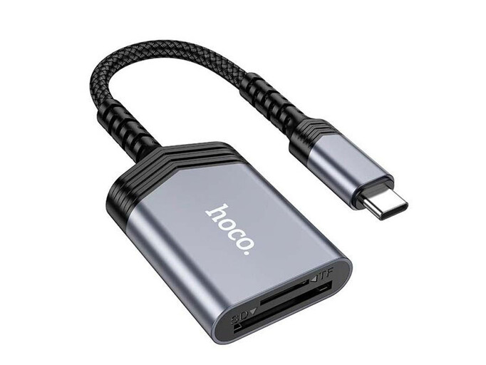 OTG Hoco UA25 2in1 Card Reader SD/TF to Type-C gray