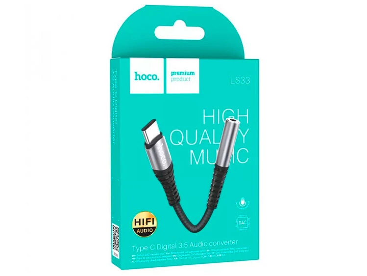 Перехідник AUX Hoco LS33 Type-C to 3.5 mm