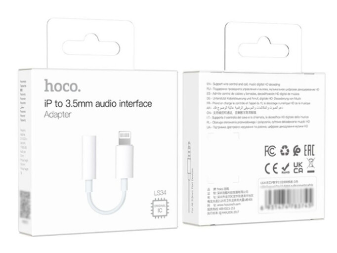Перехідник AUX Hoco LS34 Lightning to 3,5mm