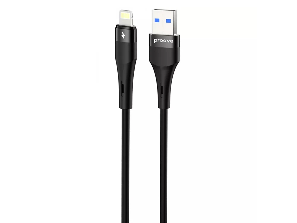 Кабель Proove Light Silicone Plus Lightning 2.4A (1m) black