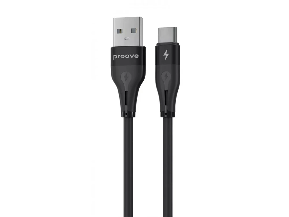 Кабель Proove Striped Silicone Type-C 3A (1m) black