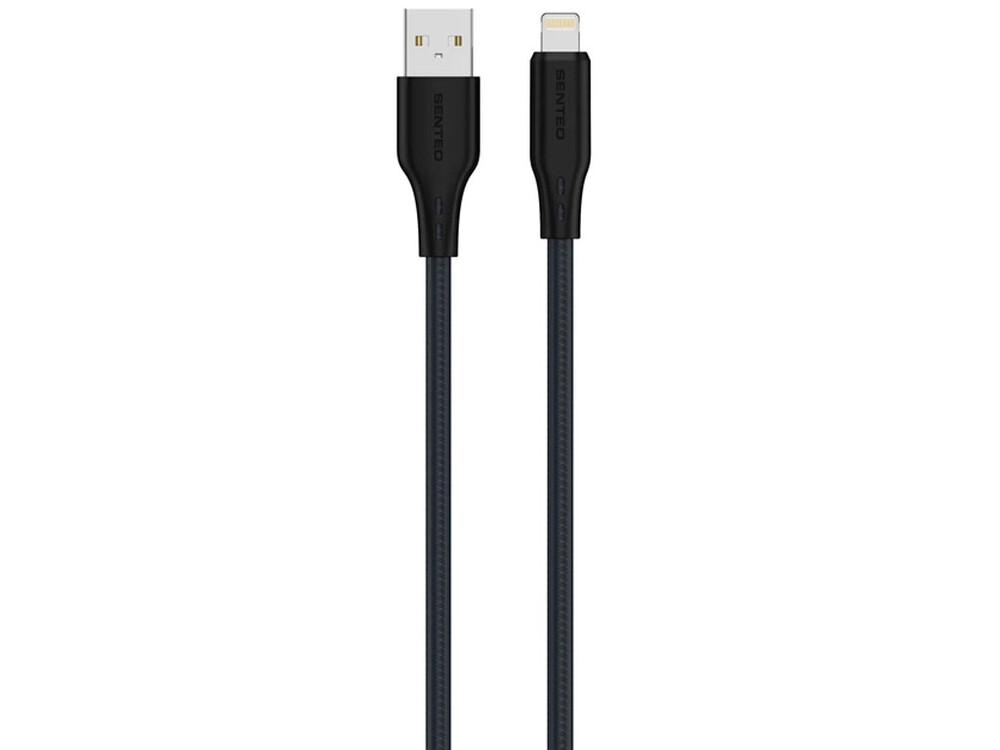 Кабель Senteo SL-04 Embossed Silicone USB-Lightning 2.4A 12W 1m black