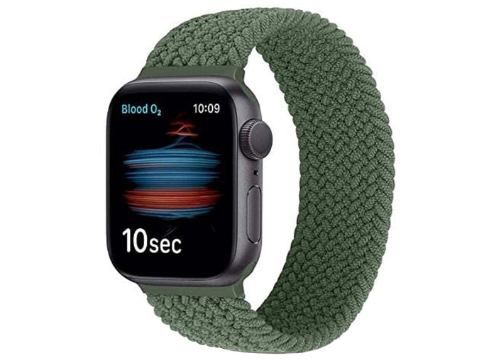 Оплетённый соломенный ремешок L (155 мм) для Apple Watch 38/40/41/42 мм (сер.10) хаки