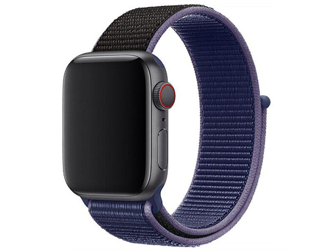 Нейлоновый спортивный ремешок для Apple Watch 38/40/41/42 мм (сер. 10) темно-синий/черный