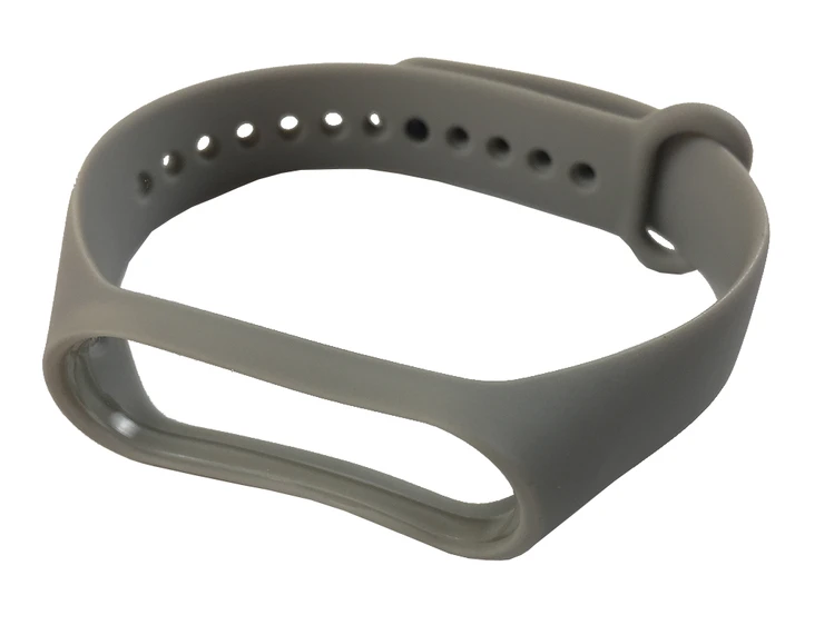 Силиконовый ремешок Mi Band 3/4 светло-серый