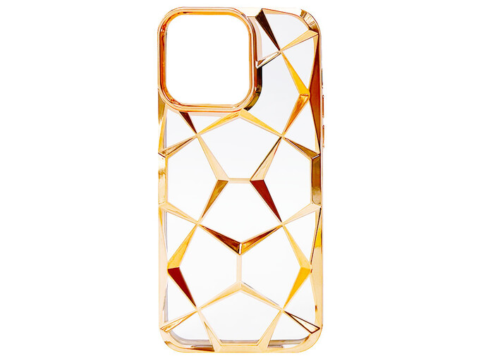 Силікон 3D Diamond iPhone 15 Pro Max gold