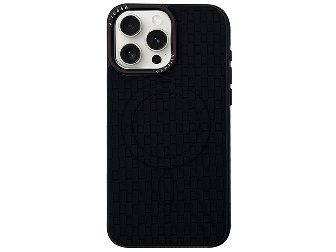 Накладка AirCase MagSafe iPhone 15 Pro Max weaving black
