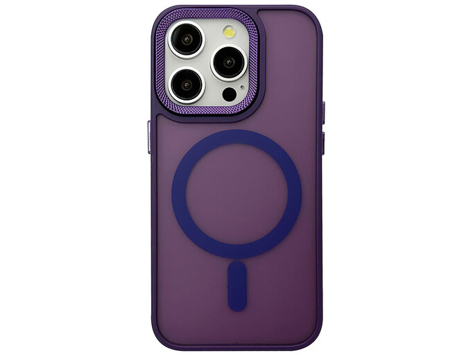 Shadow Matt Metal Buttons Corrugated MagSafe iPhone 14 Pro Max deep purple