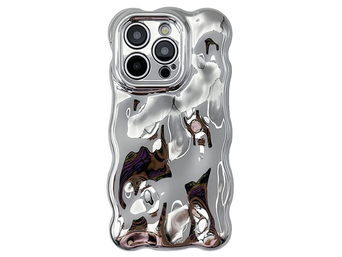 Crumpled Case Wavy Camera iPhone 14 Pro Max silver