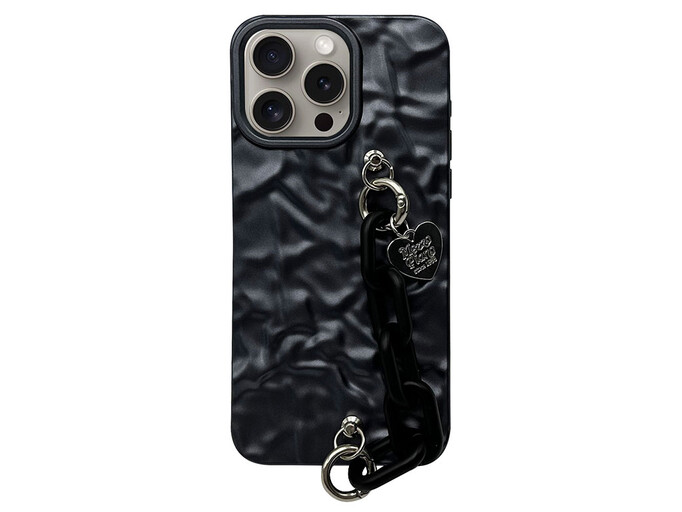 Crumpled Case Chain iPhone 15 Pro Max black