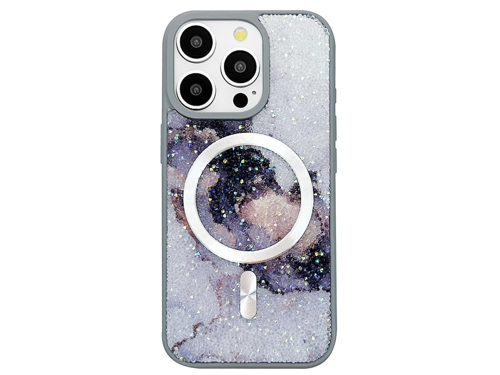 Накладка Crystal Geode MagSafe iPhone 16 Pro Max gray