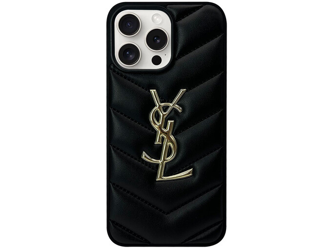 Накладка Leather Puffer iPhone 16 Pro Max YSL black