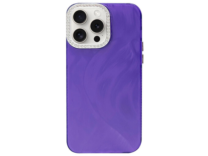 Накладка Paint Stroke Diamond Camera iPhone 15 Pro Max violet