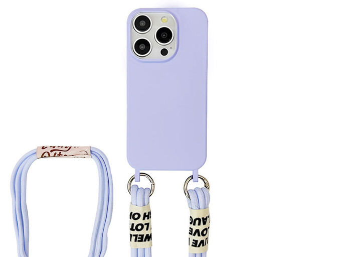 Case soft touch Crossbody triple iPhone 15 Pro Max new lavender