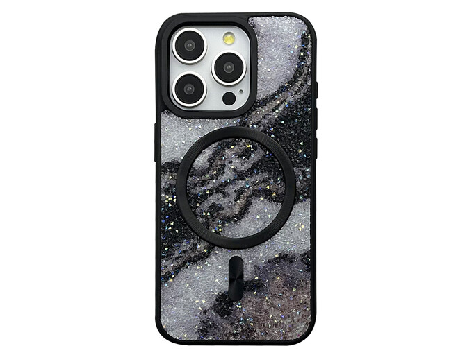 Накладка Crystal Geode MagSafe iPhone 15 Pro black