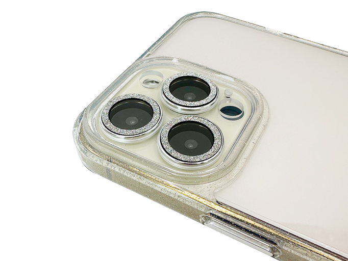 Shadow Gloss Diamond Camera shine board iPhone 15 Pro Max silver