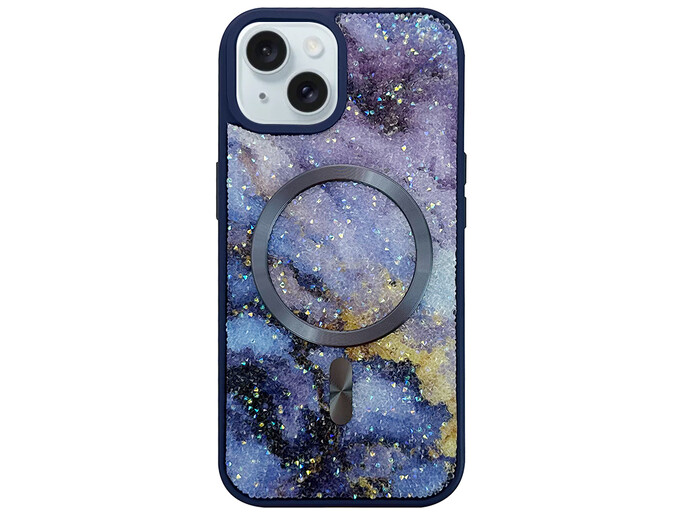 Накладка Crystal Geode MagSafe iPhone 15 midnight blue