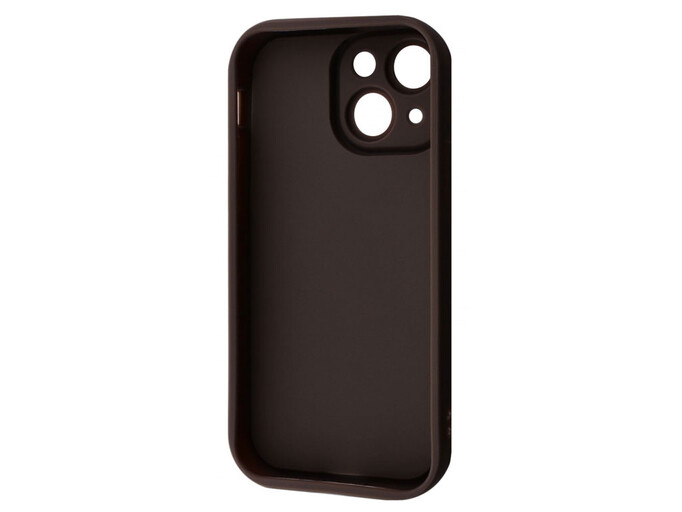 TPU Leather Camera iPhone 15 cute brown