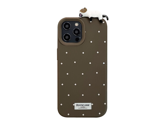 TPU Bonne Case+Cat iPhone 15 brown