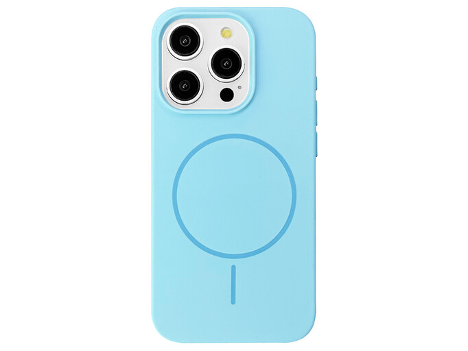 Case soft touch "NO LOGO" MagSafe низ iP 15 Pro (45) sky blue